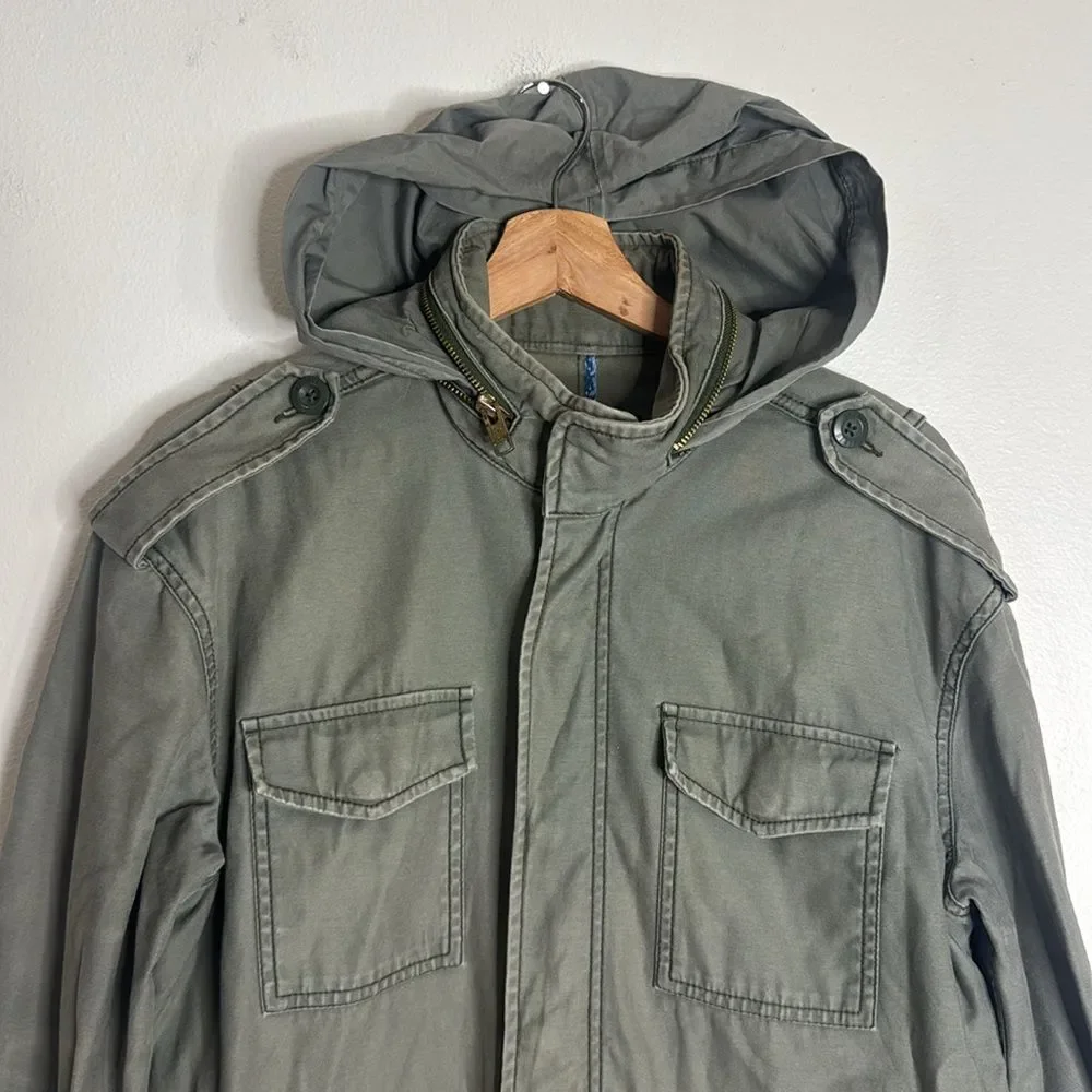 American Eagle Mock‎ Neck Front Pockets chore coat jacket Y2K Military medium